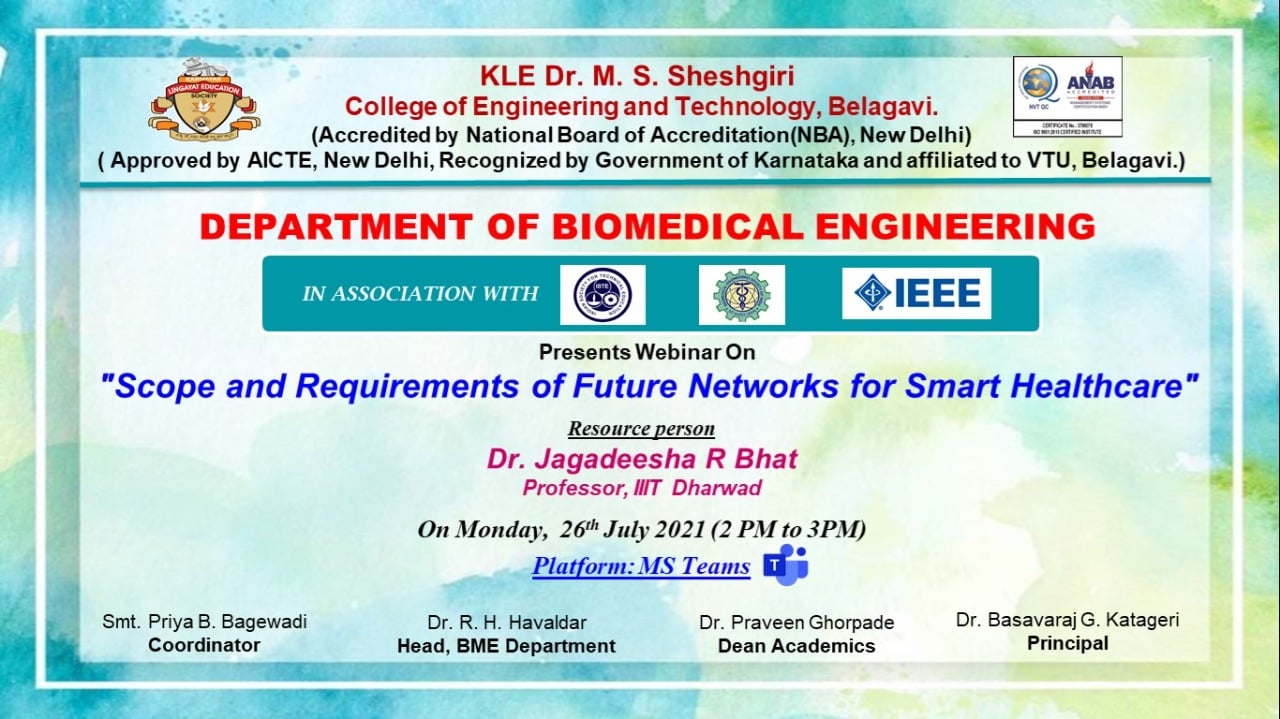 You are currently viewing Webinar on “Scope and Requirements of Future Networks for Smart Healthcare”